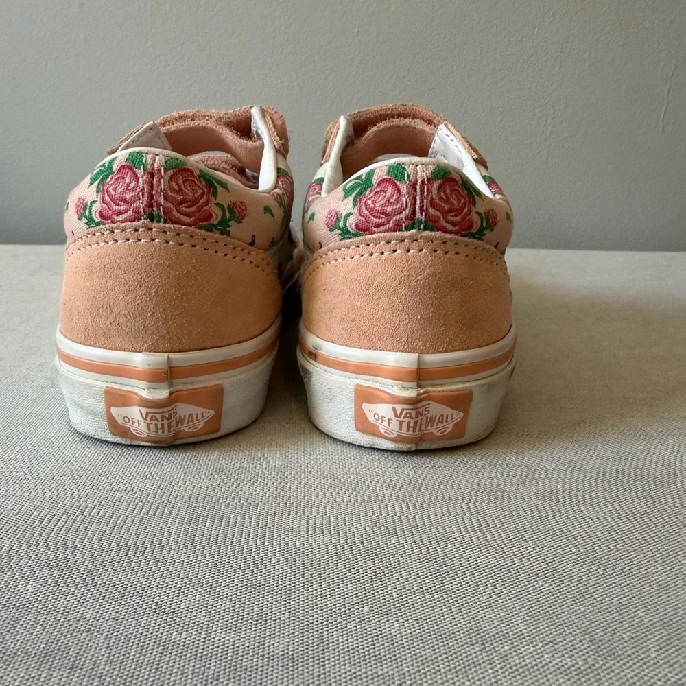 Floral frog princess Kids Vans sneakers with Velcro Straps - Picture 4 of 9